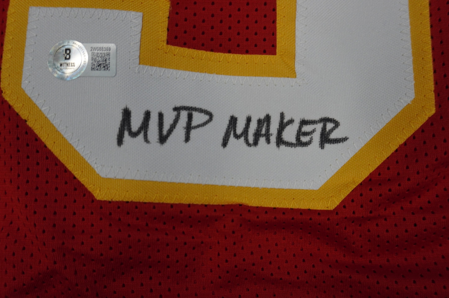 PAT PATRICK MAHOMES SR KANSAS CITY CHIEFS SIGNED JERSEY w/OG MVPMAKER BAS