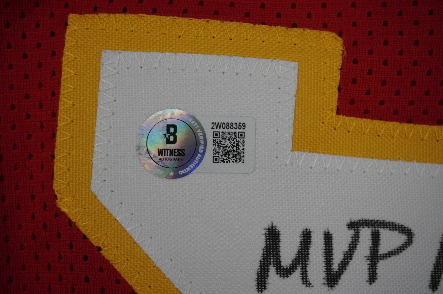 PAT PATRICK MAHOMES SR KANSAS CITY CHIEFS SIGNED JERSEY w/OG MVPMAKER BAS
