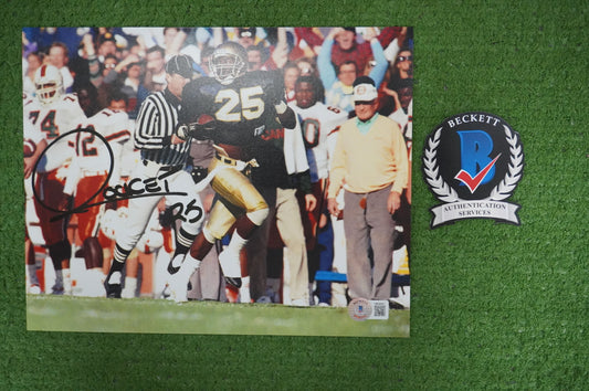 RAGHIB "ROCKET" ISMAIL SIGNED 8x10 Notre Dame BAS COA