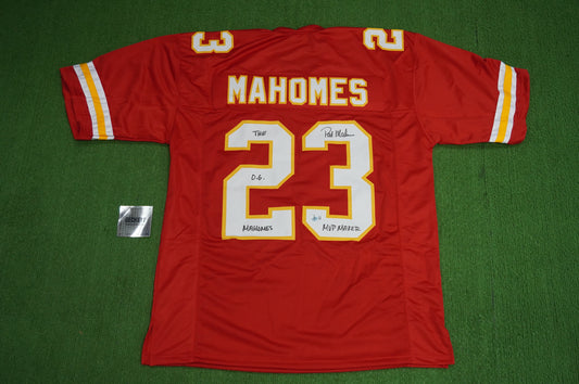 PAT PATRICK MAHOMES SR KANSAS CITY CHIEFS SIGNED JERSEY w/OG MVPMAKER BAS
