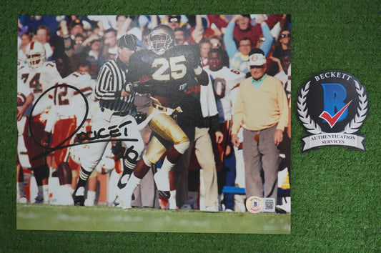 RAGHIB "ROCKET" ISMAIL SIGNED 8x10 Notre Dame BAS COA