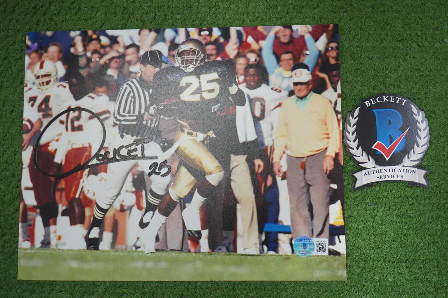 RAGHIB "ROCKET" ISMAIL SIGNED 8x10 Notre Dame BAS COA