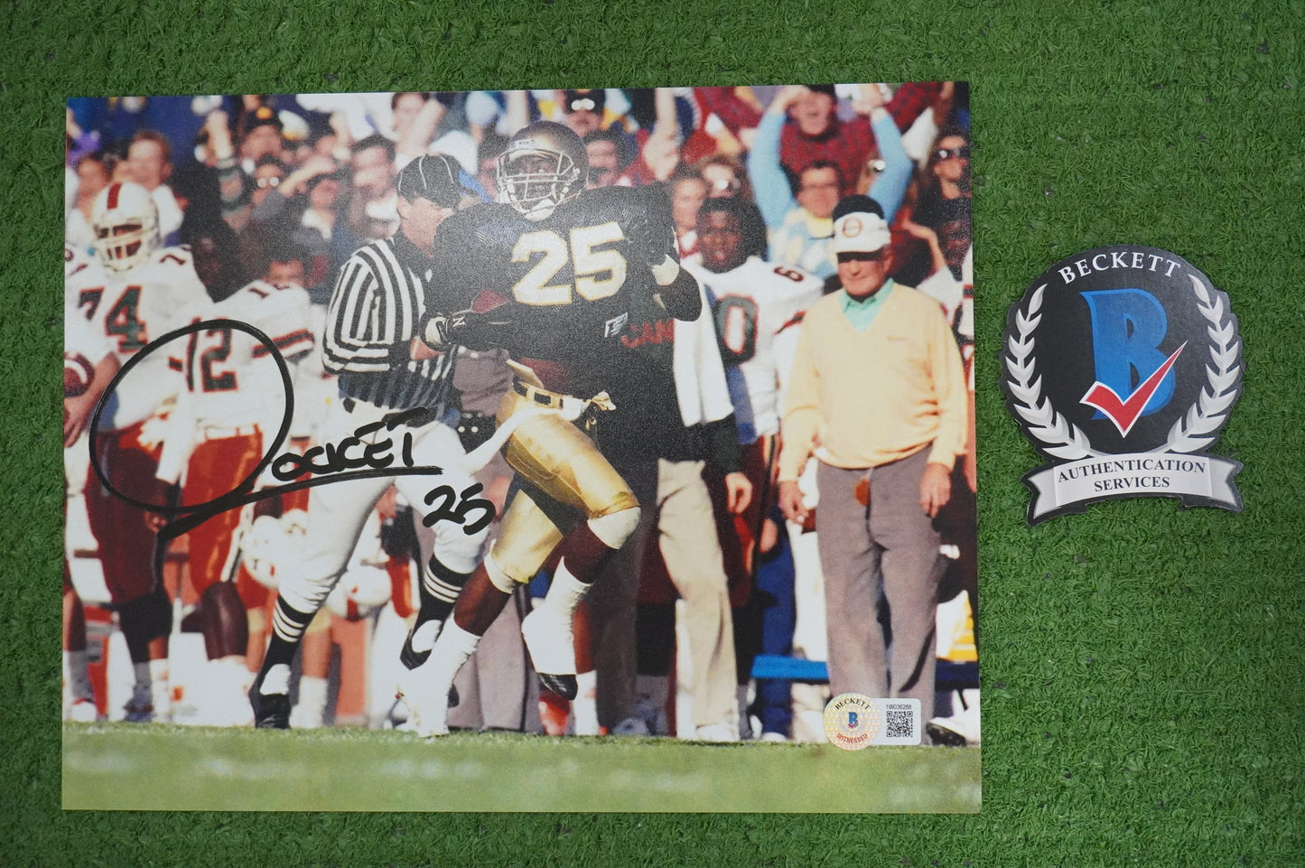 RAGHIB "ROCKET" ISMAIL SIGNED 8x10 Notre Dame BAS COA