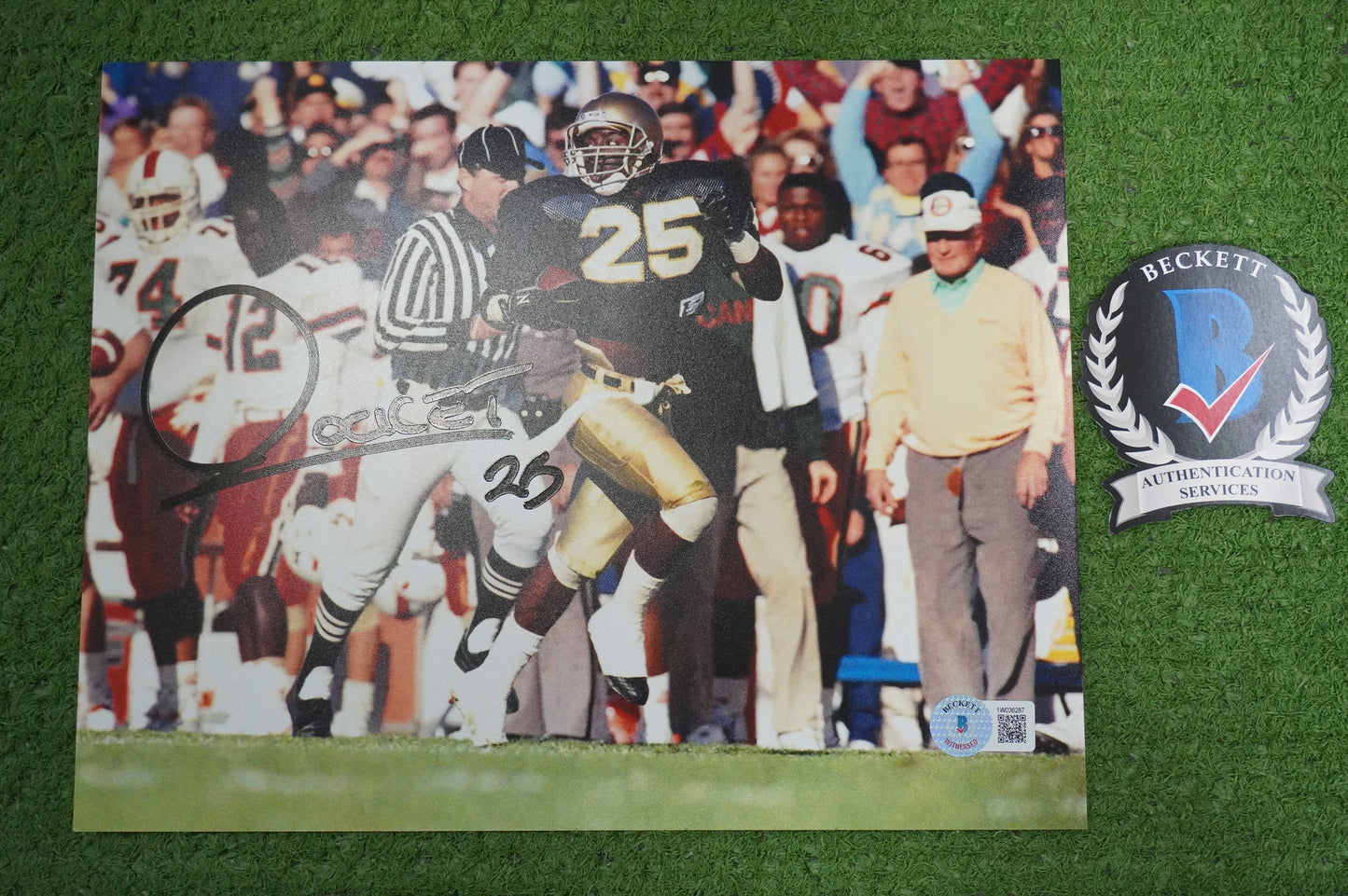 RAGHIB "ROCKET" ISMAIL SIGNED 8x10 Notre Dame BAS COA