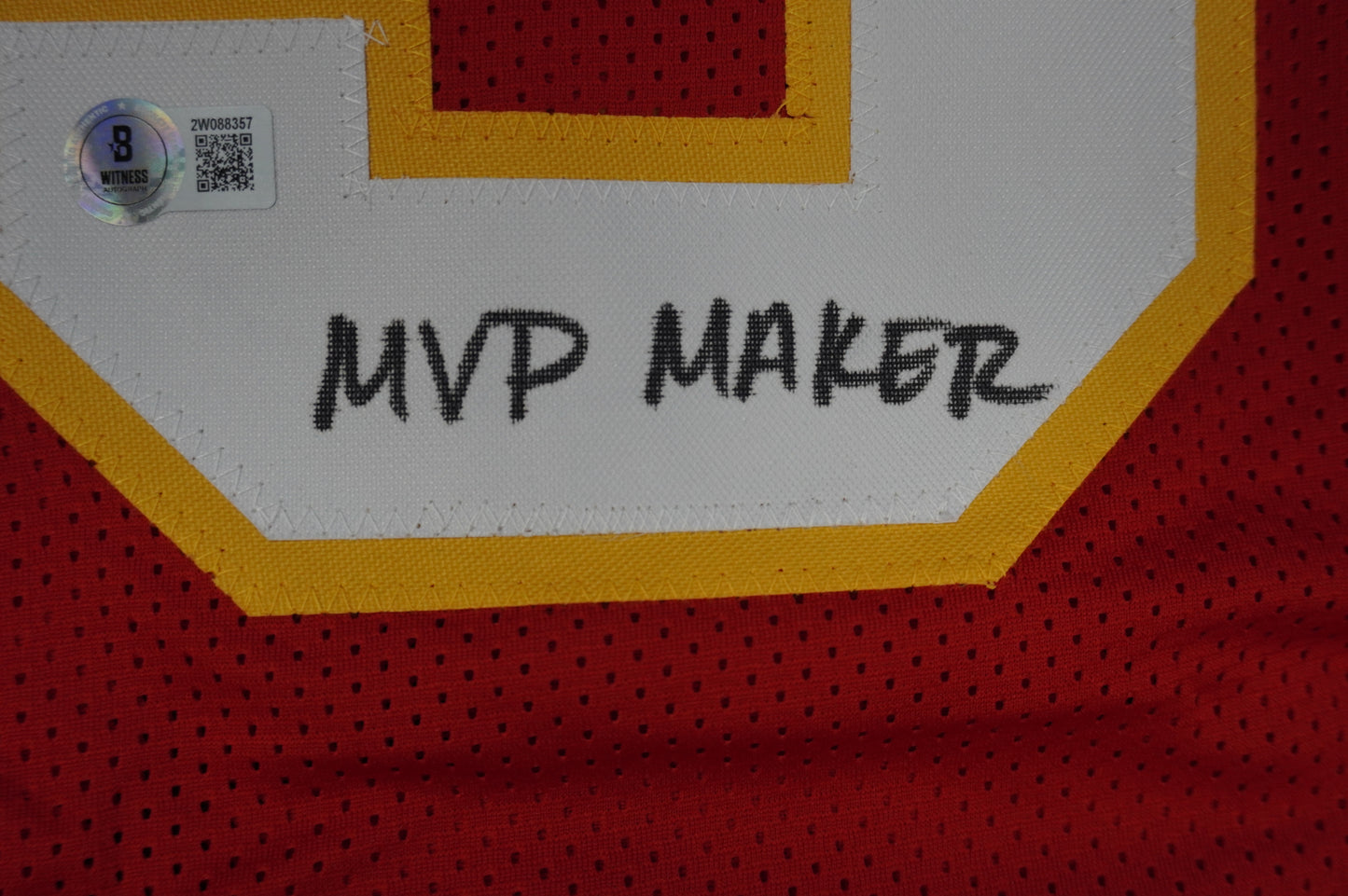 PAT PATRICK MAHOMES SR KANSAS CITY CHIEFS SIGNED JERSEY w/OG MVPMAKER BAS