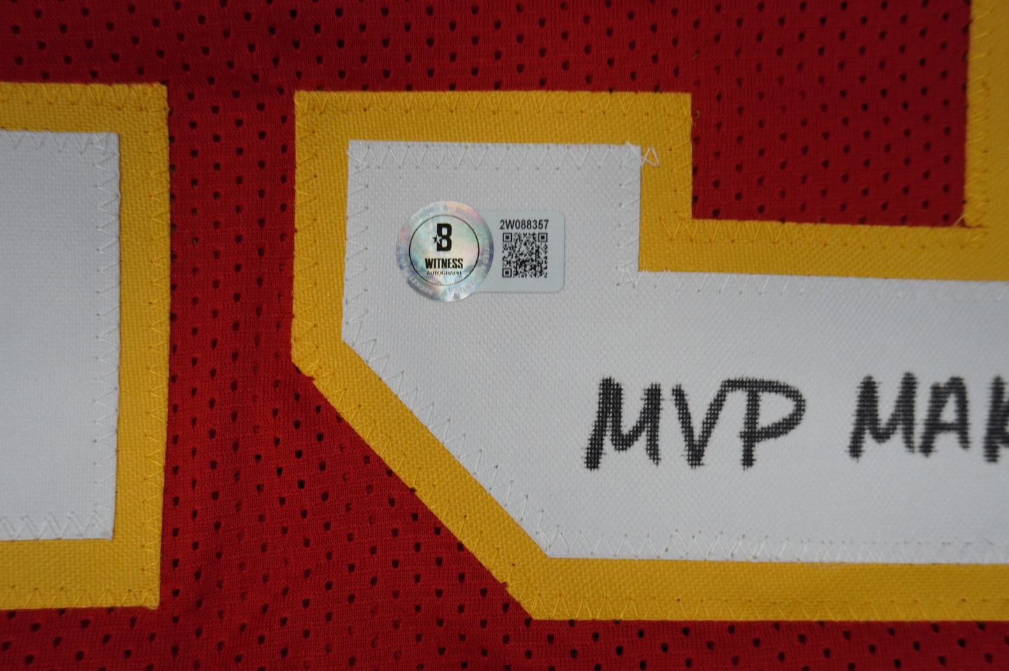 PAT PATRICK MAHOMES SR KANSAS CITY CHIEFS SIGNED JERSEY w/OG MVPMAKER BAS