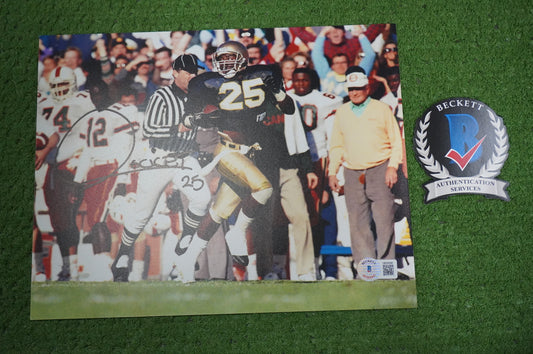 RAGHIB "ROCKET" ISMAIL SIGNED 8x10 Notre Dame BAS COA