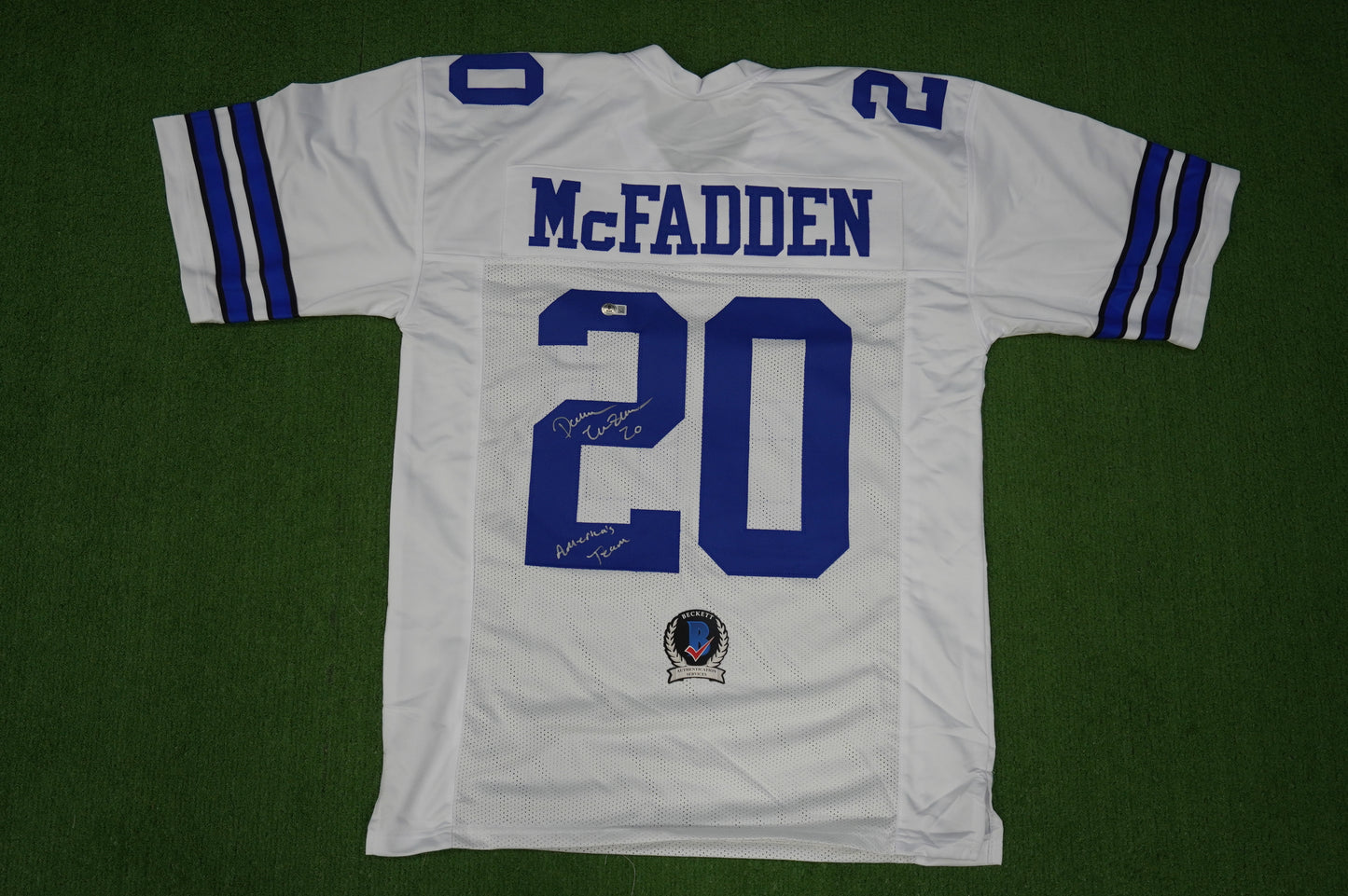 DARREN McFADDEN DALLAS COWBOYS SIGNED JERSEY w/Americas Team XL BAS