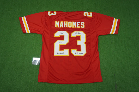 PAT PATRICK MAHOMES SR KANSAS CITY CHIEFS SIGNED JERSEY w/OG MVPMAKER BAS