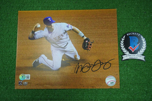 MICHAEL YOUNG TEXAS RANGERS Signed 8x10 Photo BAS COA