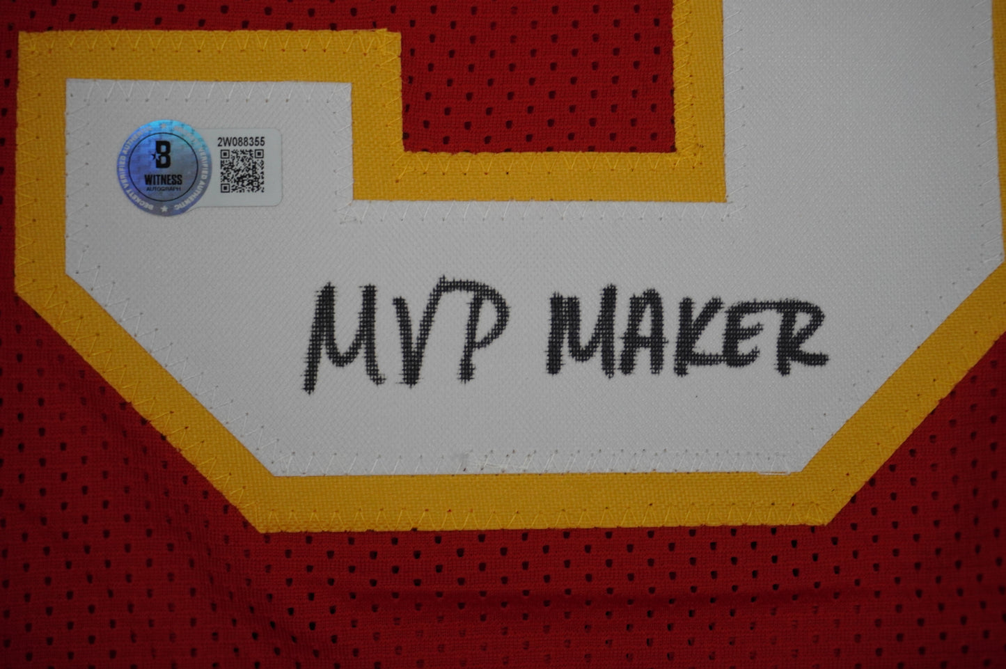 PAT PATRICK MAHOMES SR KANSAS CITY CHIEFS SIGNED JERSEY w/OG MVPMAKER BAS
