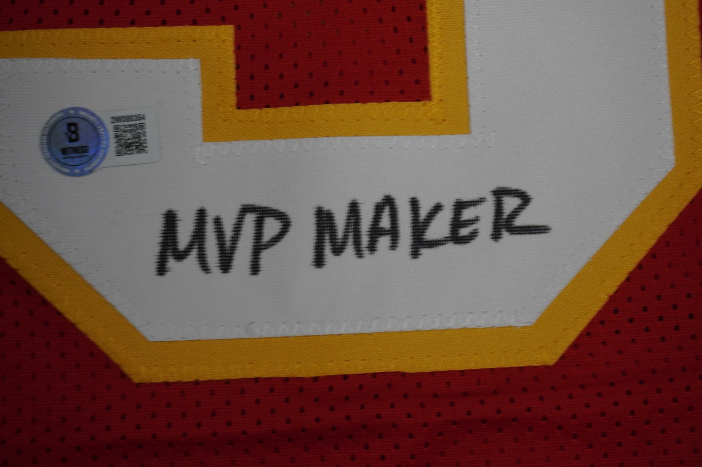 PAT PATRICK MAHOMES SR KANSAS CITY CHIEFS SIGNED JERSEY w/OG MVPMAKER BAS