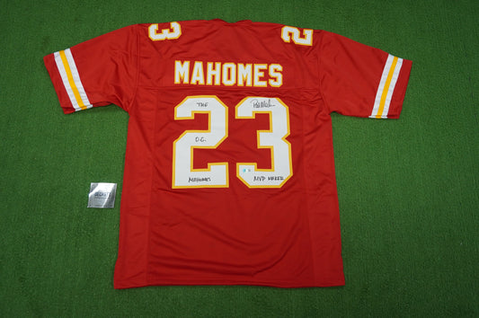 PAT PATRICK MAHOMES SR KANSAS CITY CHIEFS SIGNED JERSEY w/OG MVPMAKER BAS