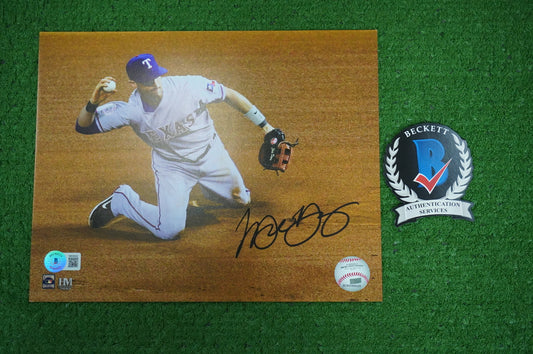 MICHAEL YOUNG TEXAS RANGERS Signed 8x10 Photo BAS COA