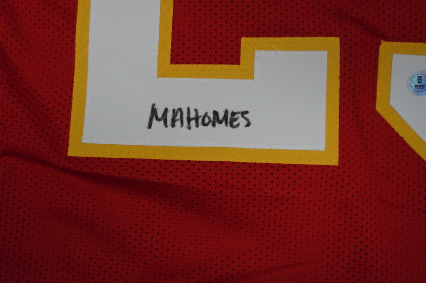 PAT PATRICK MAHOMES SR KANSAS CITY CHIEFS SIGNED JERSEY w/OG MVPMAKER BAS