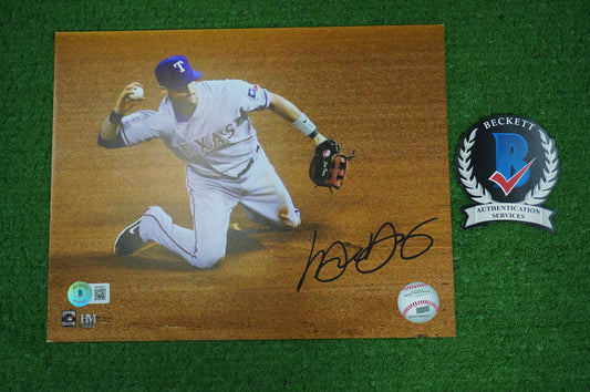 MICHAEL YOUNG TEXAS RANGERS Signed 8x10 Photo BAS COA