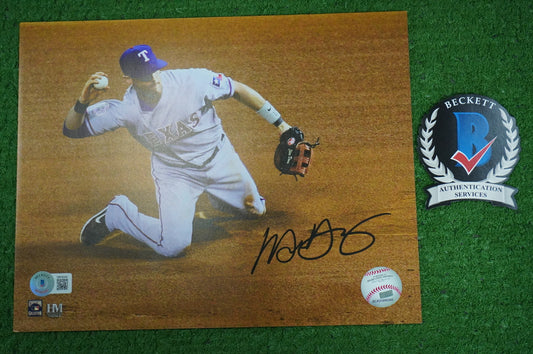 MICHAEL YOUNG TEXAS RANGERS Signed 8x10 Photo BAS COA