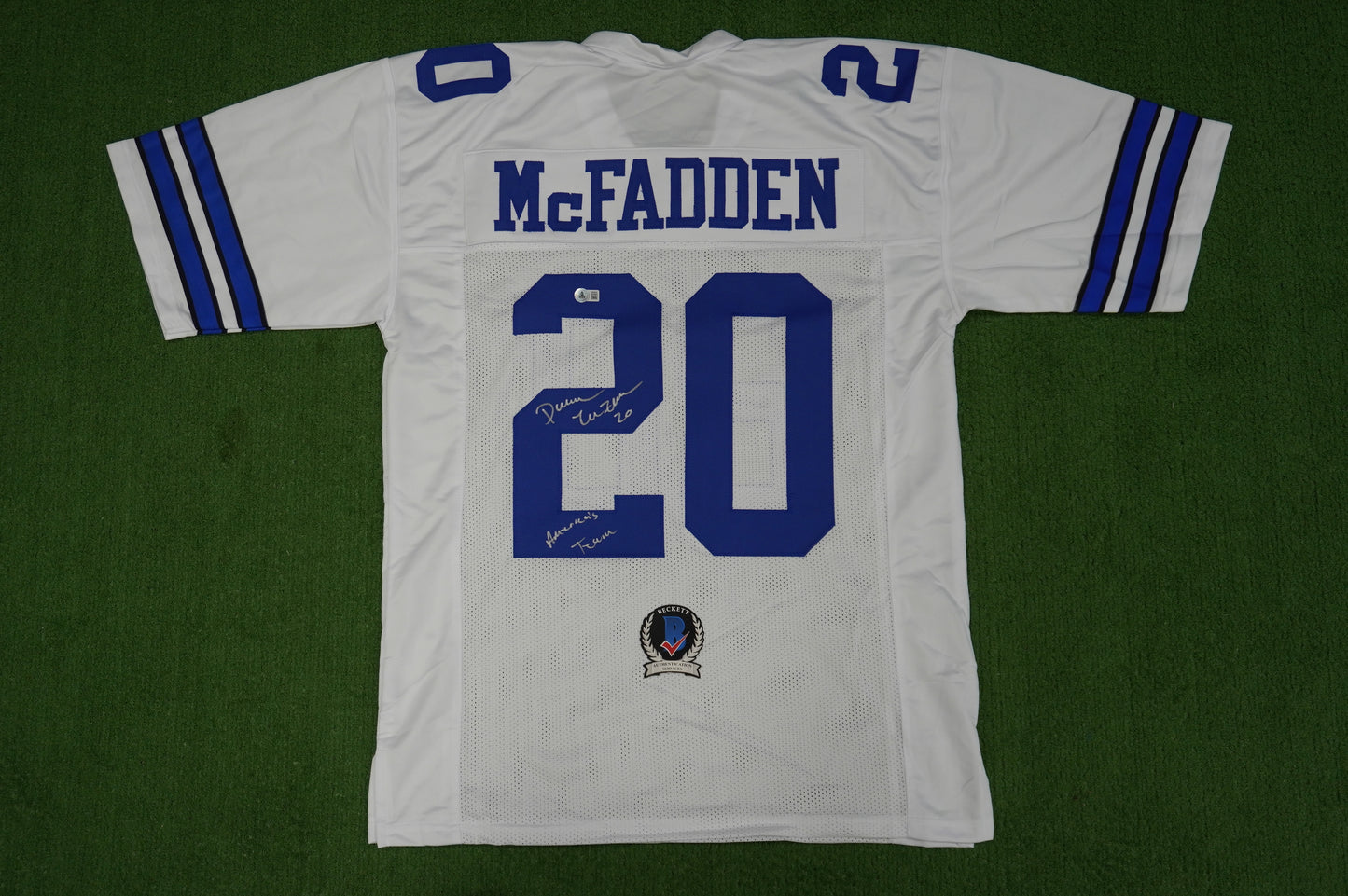 DARREN McFADDEN DALLAS COWBOYS SIGNED JERSEY w/Americas Team XL BAS