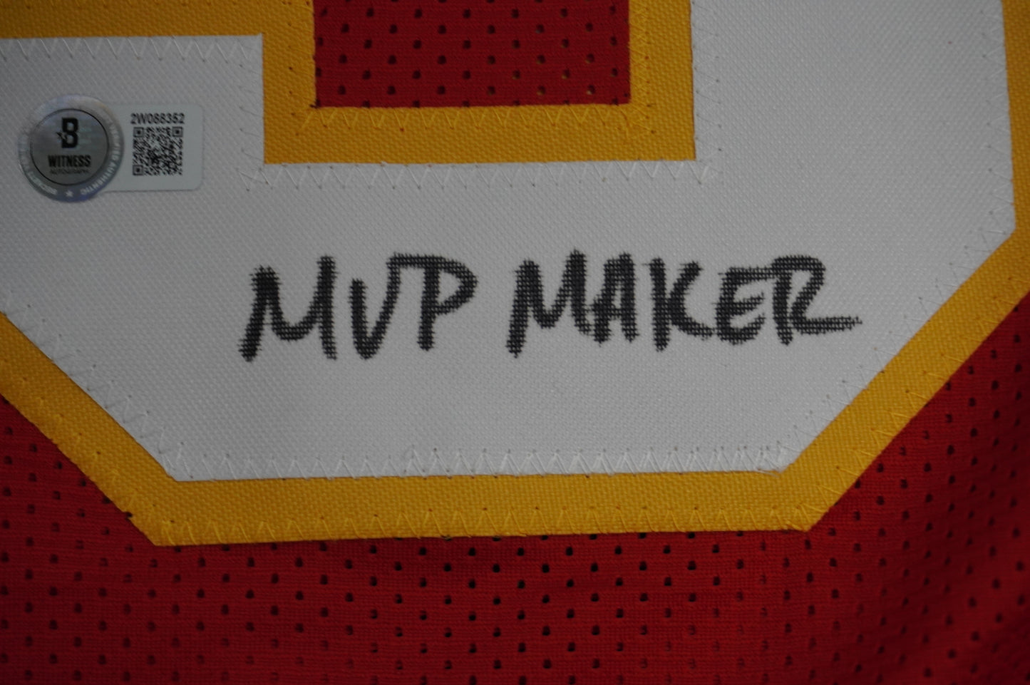 PAT PATRICK MAHOMES SR KANSAS CITY CHIEFS SIGNED JERSEY w/OG MVPMAKER BAS