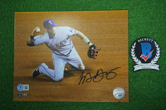 MICHAEL YOUNG TEXAS RANGERS Signed 8x10 Photo BAS COA