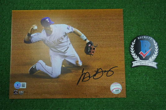 MICHAEL YOUNG TEXAS RANGERS Signed 8x10 Photo BAS COA