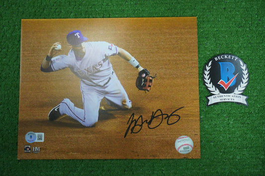 MICHAEL YOUNG TEXAS RANGERS Signed 8x10 Photo BAS COA