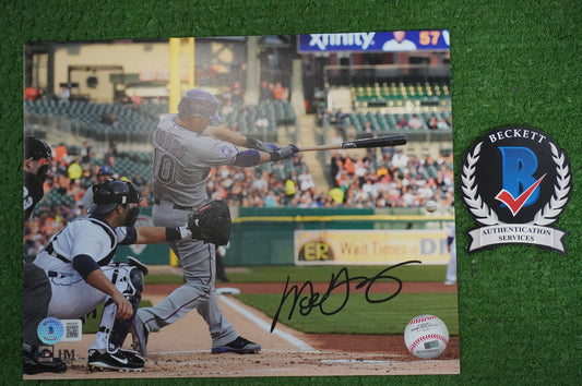 MICHAEL YOUNG TEXAS RANGERS Signed 8x10 Photo BAS COA