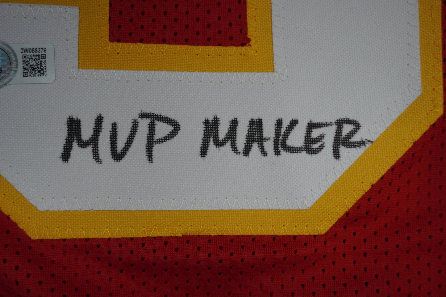 PAT PATRICK MAHOMES SR KANSAS CITY CHIEFS SIGNED JERSEY w/OG MVPMAKER BAS