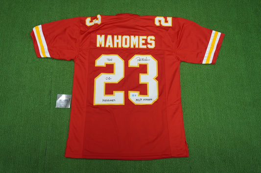 PAT PATRICK MAHOMES SR KANSAS CITY CHIEFS SIGNED JERSEY w/OG MVPMAKER BAS