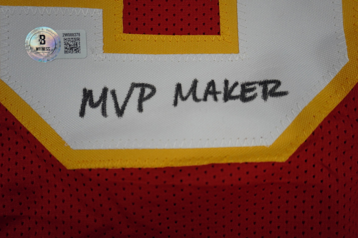 PAT PATRICK MAHOMES SR KANSAS CITY CHIEFS SIGNED JERSEY w/OG MVPMAKER BAS