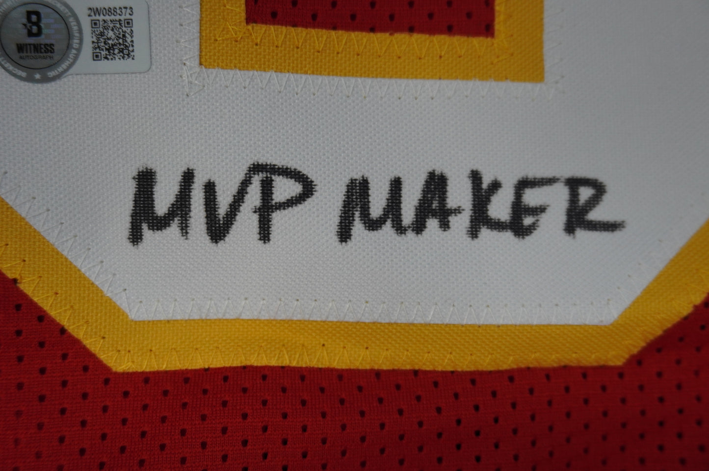 PAT PATRICK MAHOMES SR KANSAS CITY CHIEFS SIGNED JERSEY w/OG MVPMAKER BAS