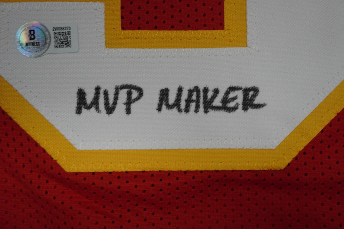 PAT PATRICK MAHOMES SR KANSAS CITY CHIEFS SIGNED JERSEY w/OG MVPMAKER BAS