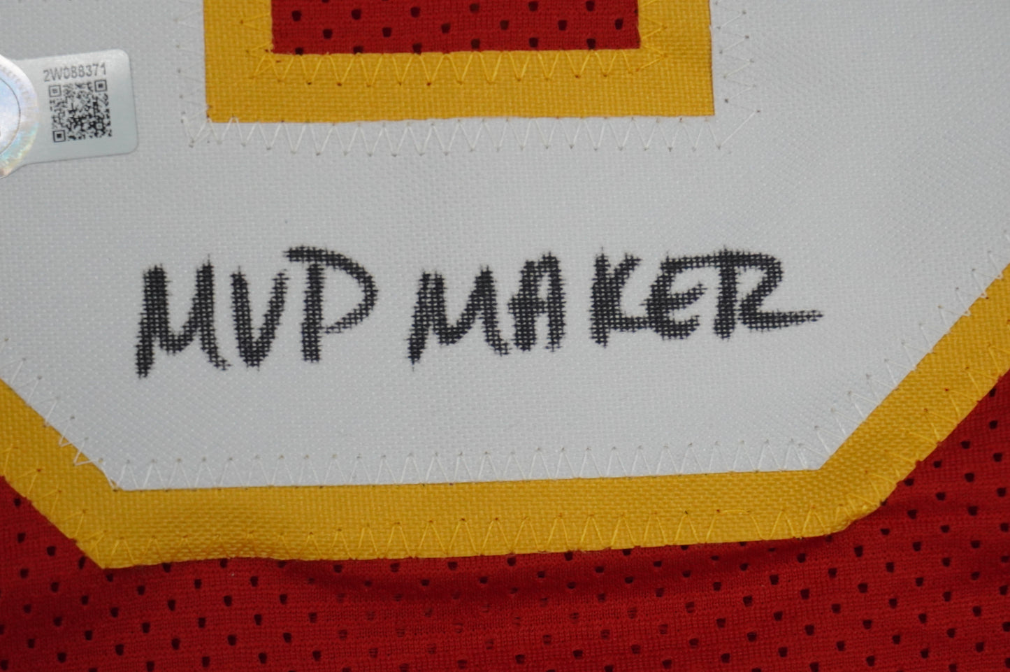 PAT PATRICK MAHOMES SR KANSAS CITY CHIEFS SIGNED JERSEY w/OG MVPMAKER BAS