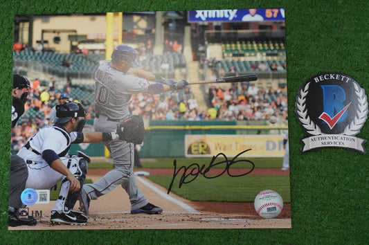 MICHAEL YOUNG TEXAS RANGERS Signed 8x10 Photo BAS COA