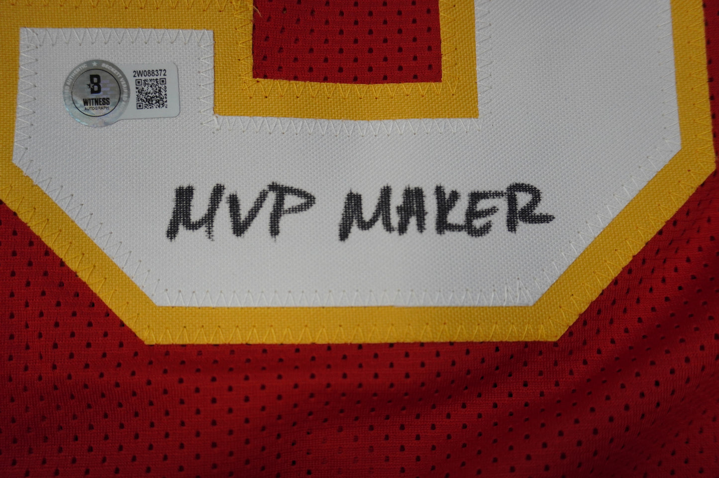 PAT PATRICK MAHOMES SR KANSAS CITY CHIEFS SIGNED JERSEY w/OG MVPMAKER BAS