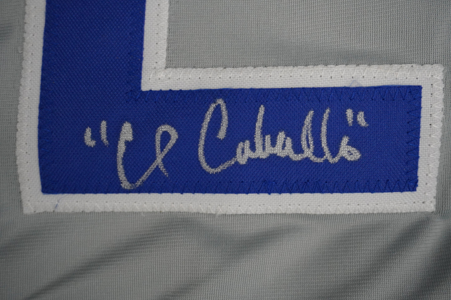 RUBEN SIERRA TEXAS RANGERS SIGNED ROAD JERSEY w/El Caballo BAS COA