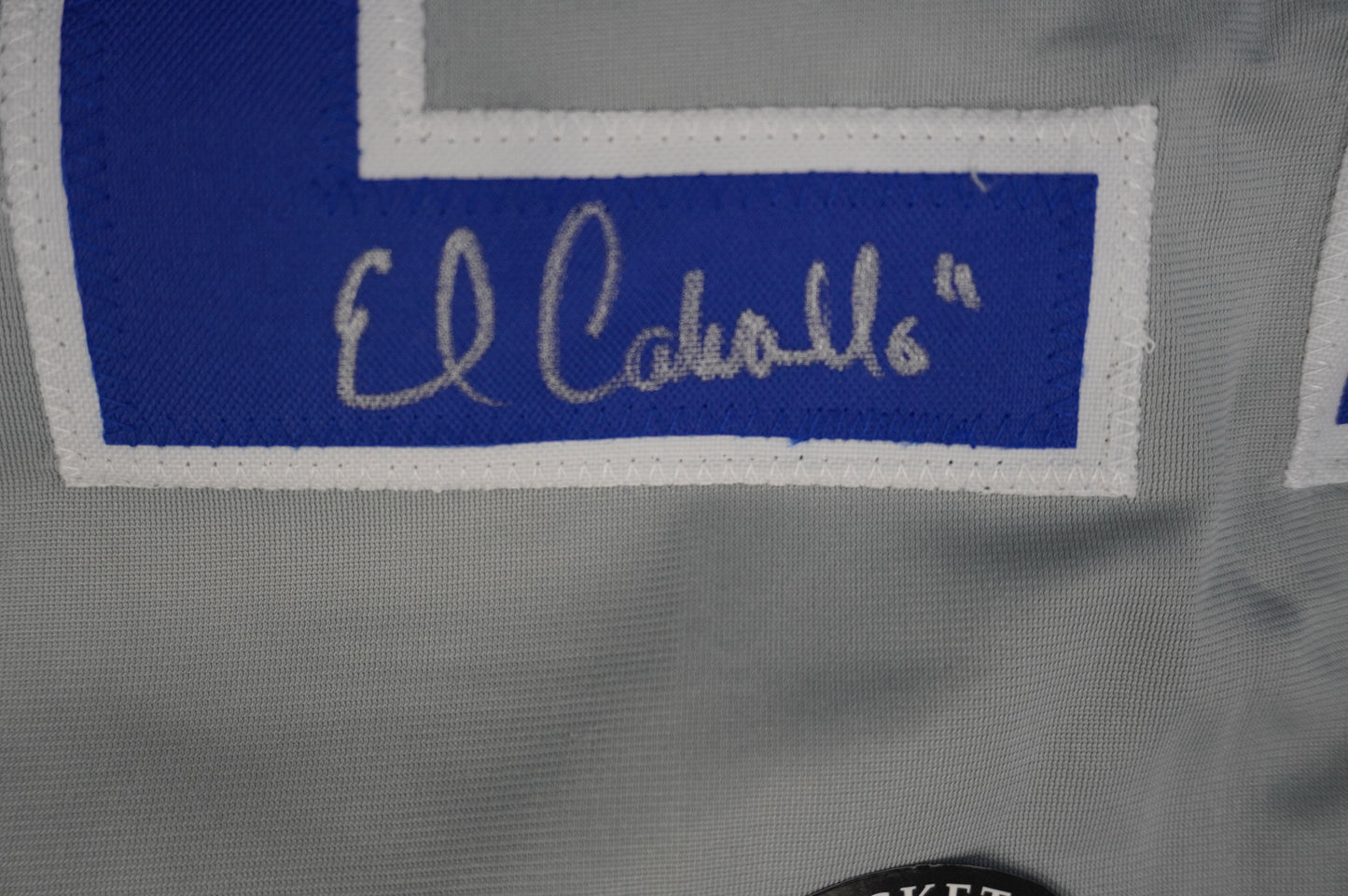 RUBEN SIERRA TEXAS RANGERS SIGNED ROAD JERSEY w/El Caballo BAS COA