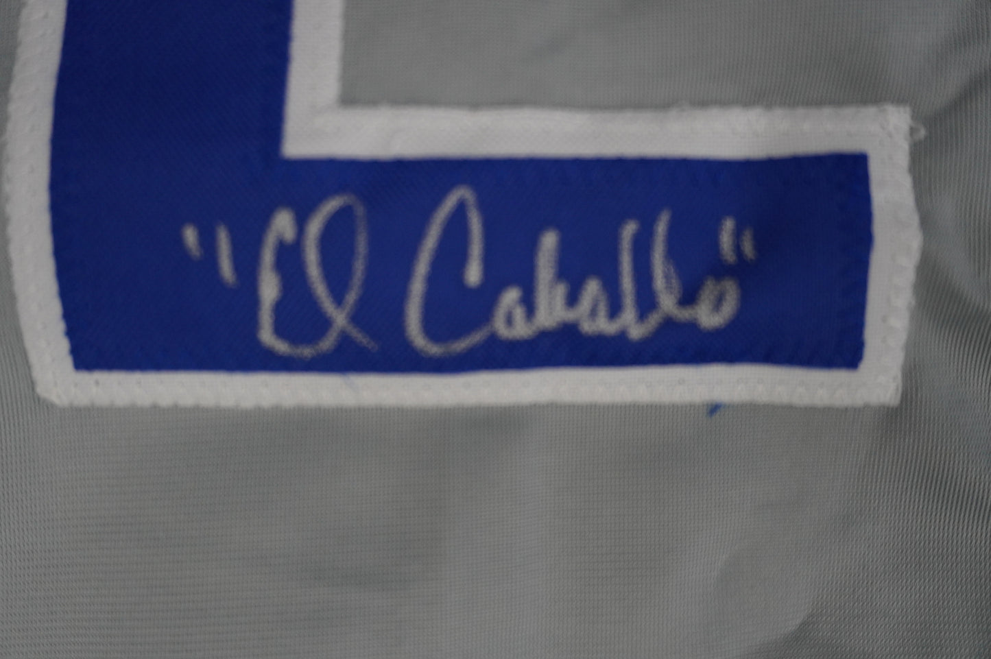 RUBEN SIERRA TEXAS RANGERS SIGNED ROAD JERSEY w/El Caballo BAS COA
