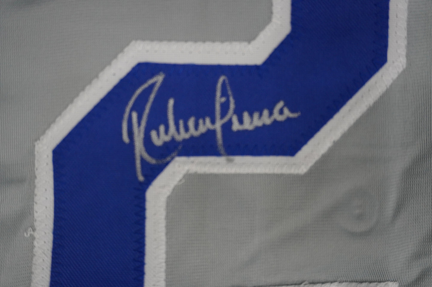 RUBEN SIERRA TEXAS RANGERS SIGNED ROAD JERSEY w/El Caballo BAS COA