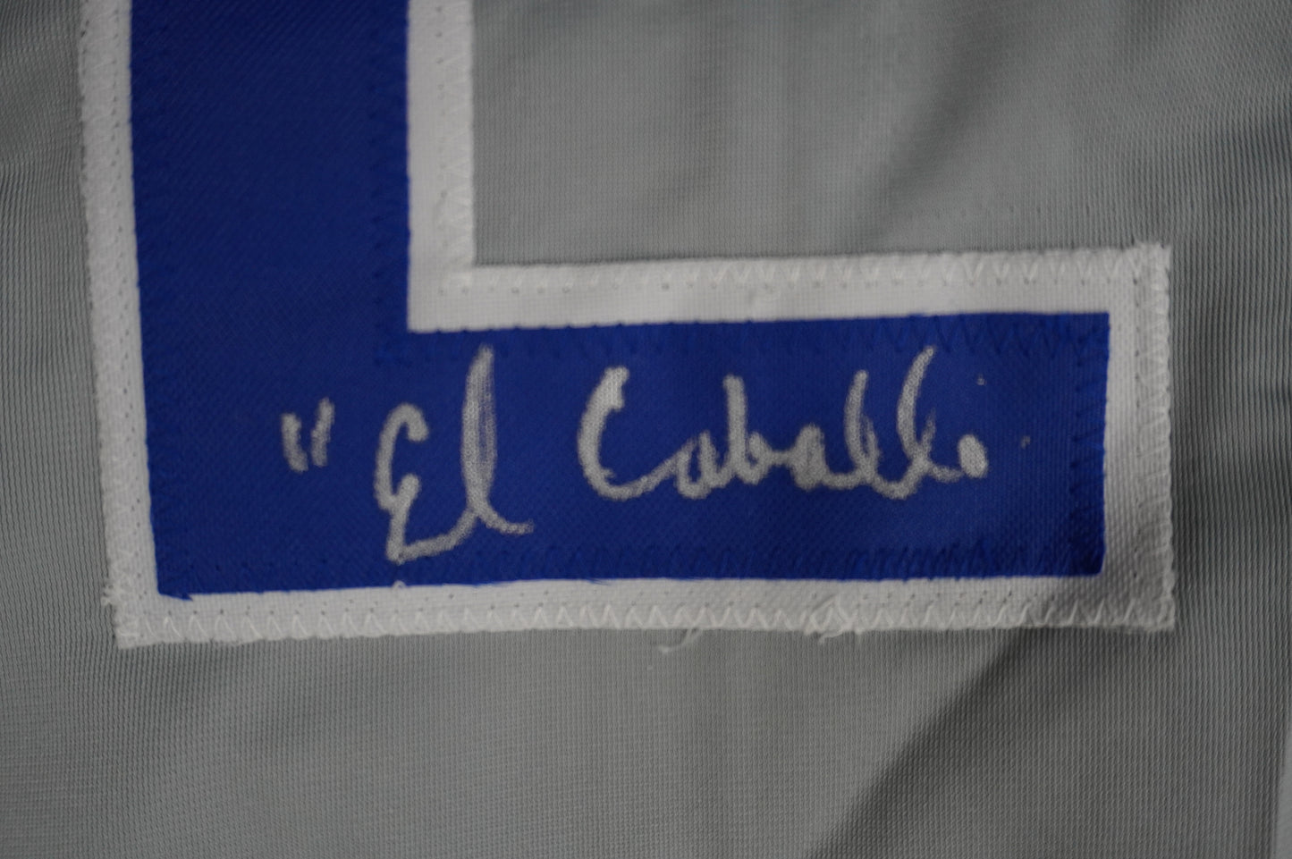 RUBEN SIERRA TEXAS RANGERS SIGNED ROAD JERSEY w/El Caballo BAS COA