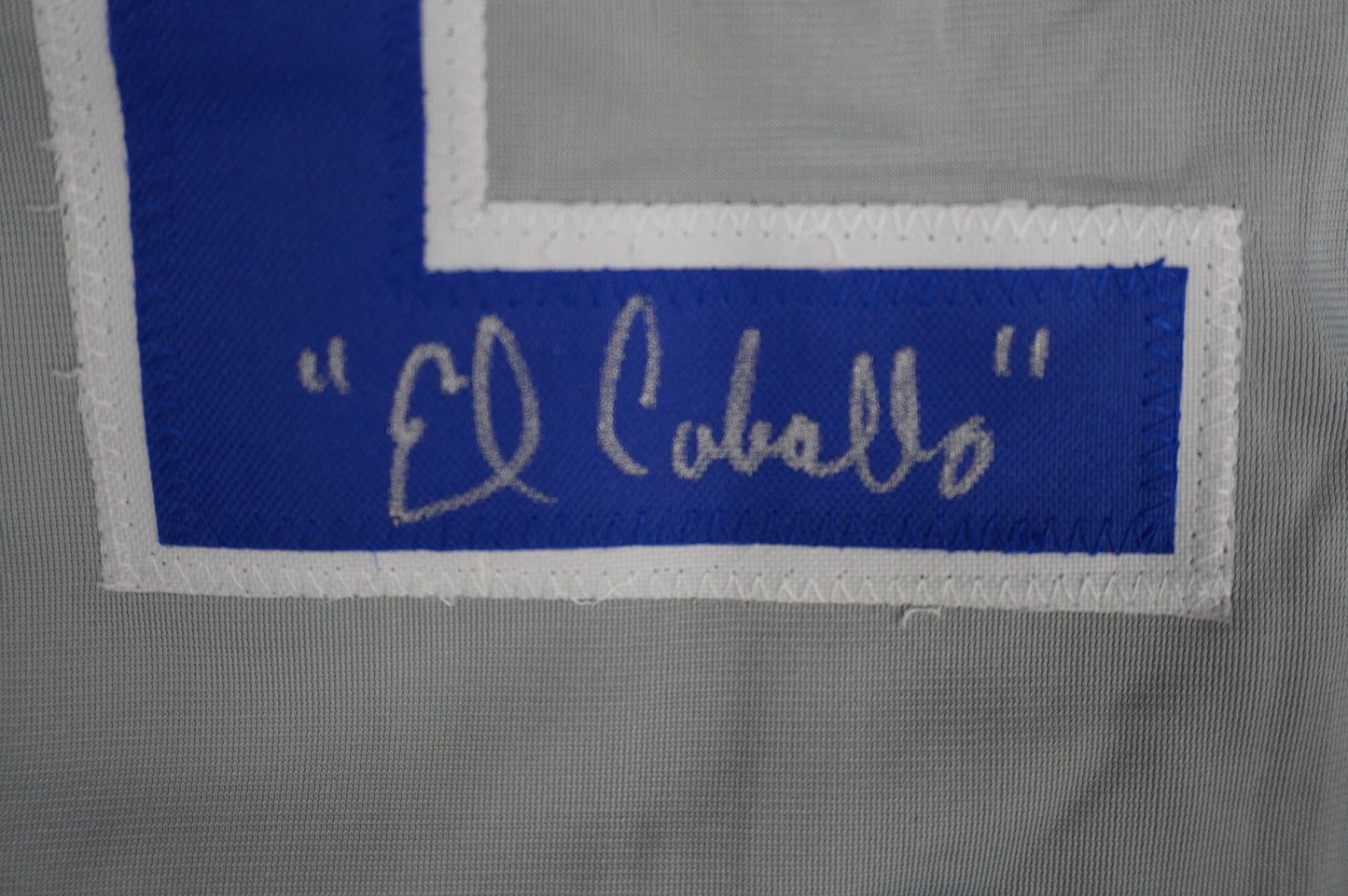 RUBEN SIERRA TEXAS RANGERS SIGNED ROAD JERSEY w/El Caballo BAS COA