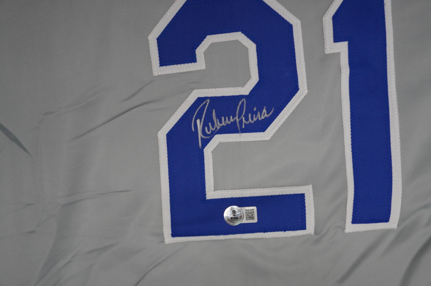 RUBEN SIERRA TEXAS RANGERS SIGNED ROAD JERSEY BAS COA