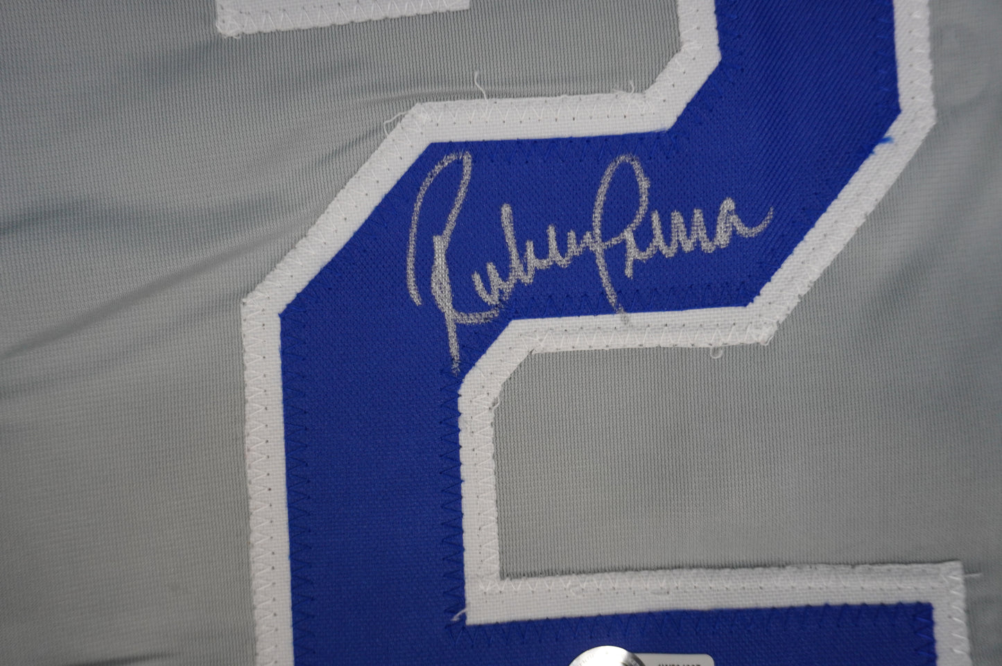 RUBEN SIERRA TEXAS RANGERS SIGNED ROAD JERSEY BAS COA