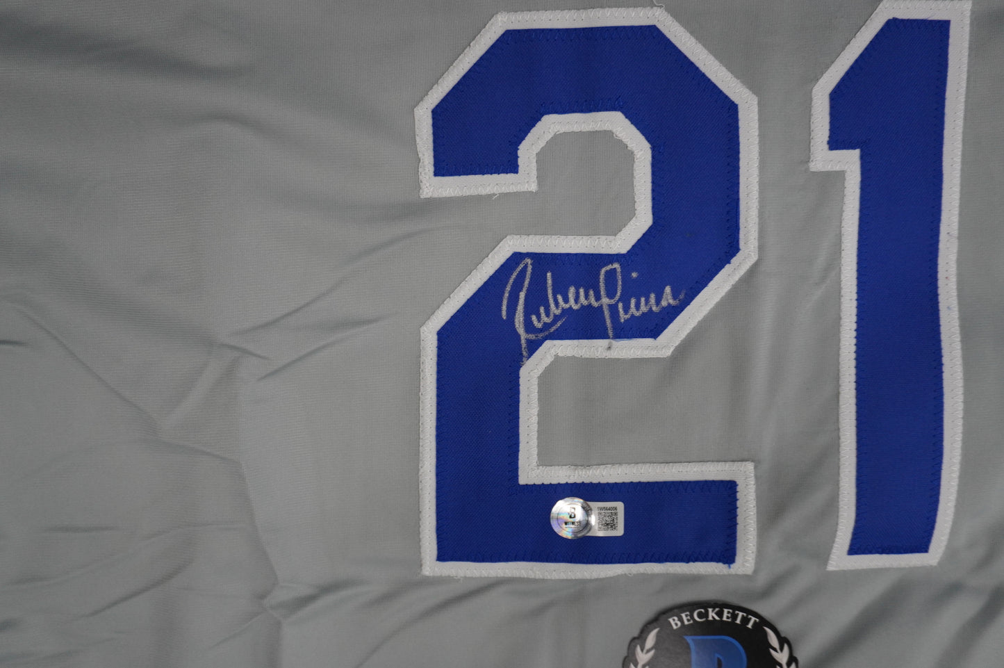 RUBEN SIERRA TEXAS RANGERS SIGNED ROAD JERSEY BAS COA