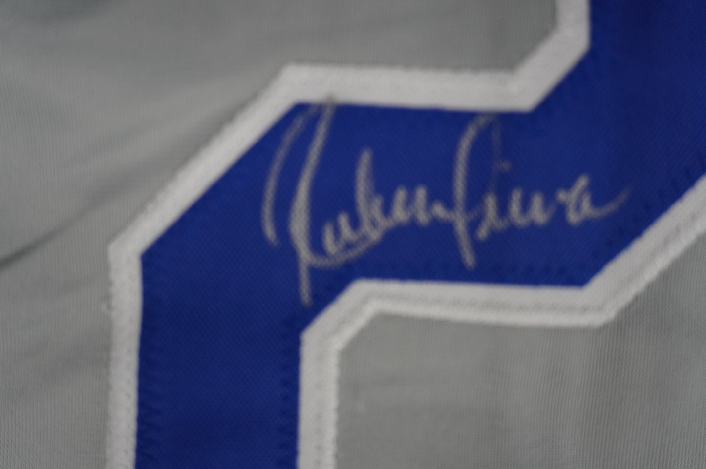 RUBEN SIERRA TEXAS RANGERS SIGNED ROAD JERSEY BAS COA