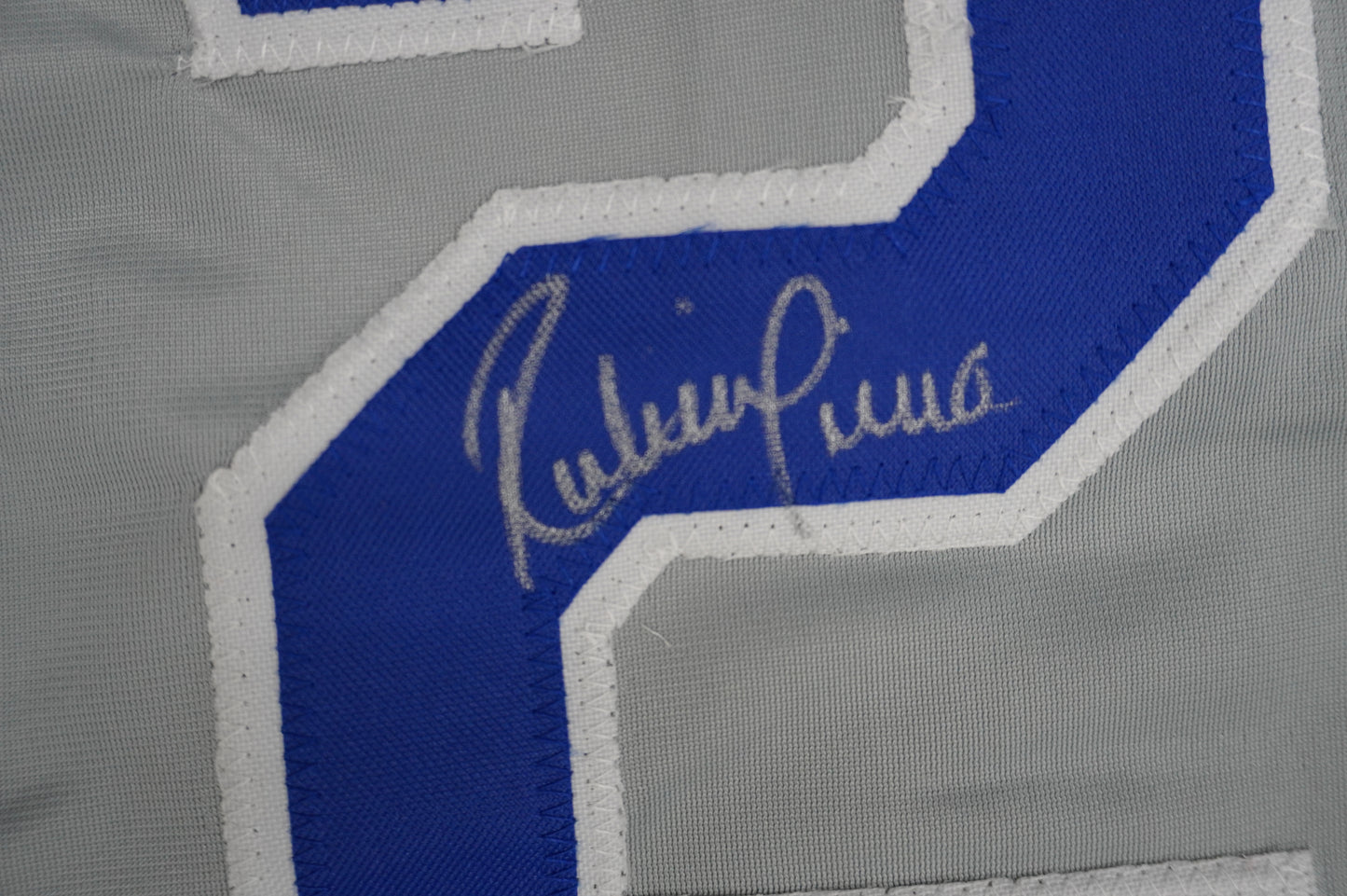 RUBEN SIERRA TEXAS RANGERS SIGNED ROAD JERSEY w/El Caballo BAS COA