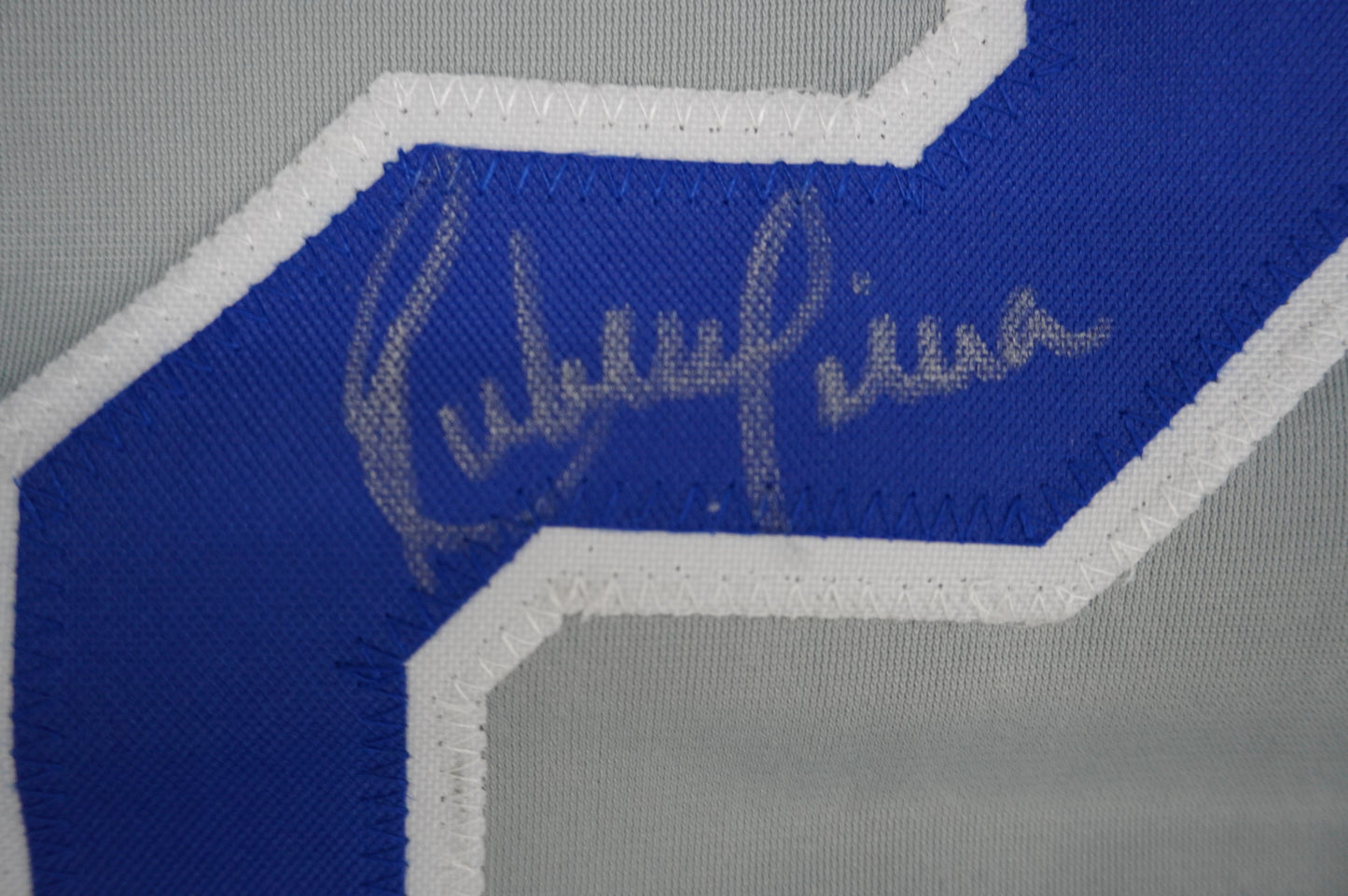 RUBEN SIERRA TEXAS RANGERS SIGNED ROAD JERSEY w/El Caballo BAS COA