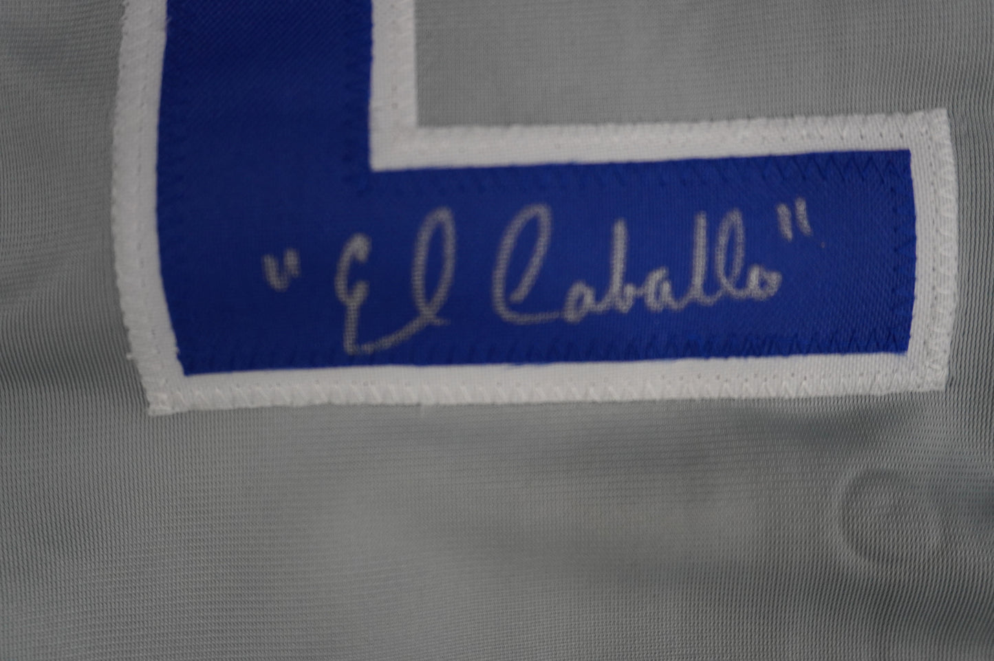 RUBEN SIERRA TEXAS RANGERS SIGNED ROAD JERSEY w/El Caballo BAS COA