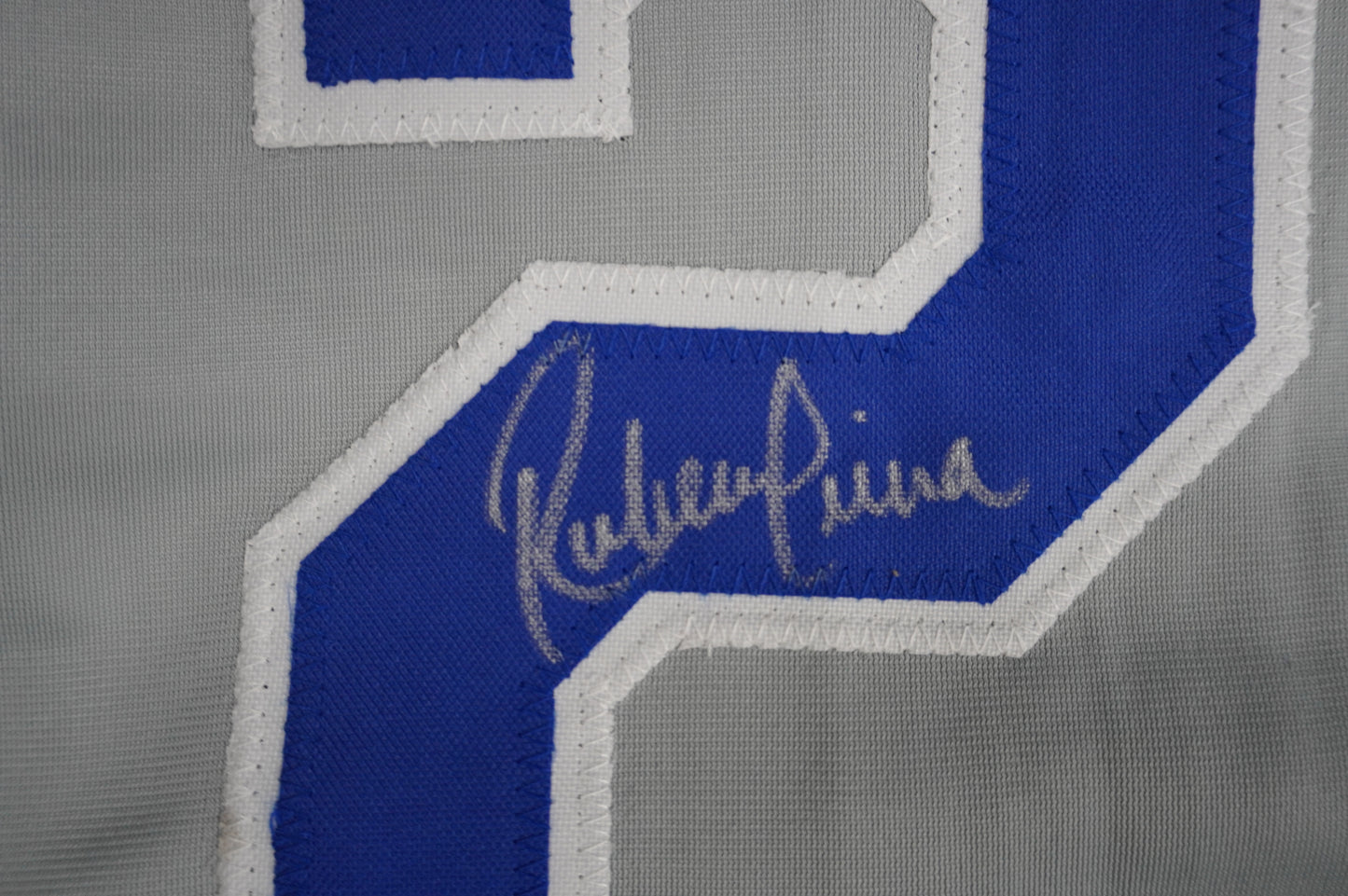 RUBEN SIERRA TEXAS RANGERS SIGNED ROAD JERSEY w/El Caballo BAS COA