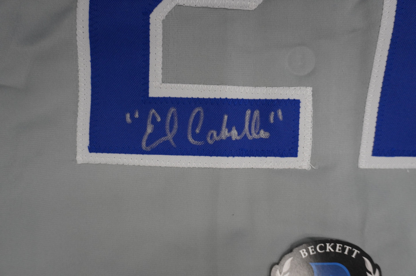 RUBEN SIERRA TEXAS RANGERS SIGNED ROAD JERSEY w/El Caballo BAS COA